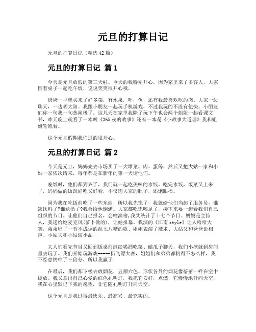 元旦的打算日记