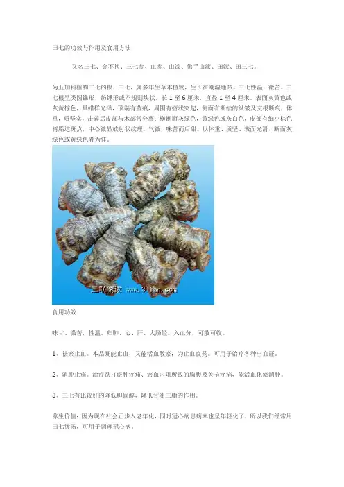 田七的功效与作用及食用方法