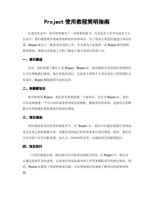 Project使用教程简明指南
