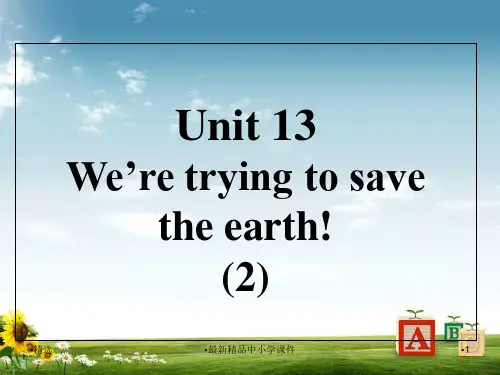 九年级英语全册口译精练Unit13We’retryingtosavetheearth(2)课件新版人教新目标版PPT课件