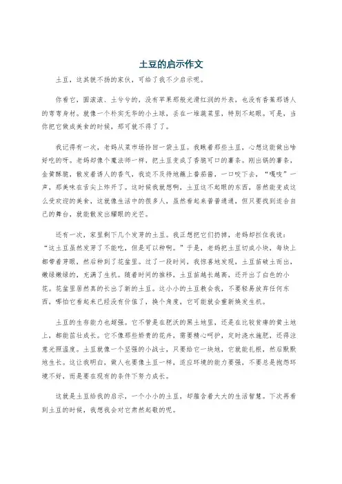 土豆的启示作文