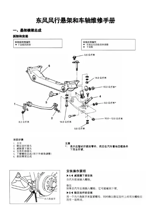 推荐-东风风行悬架和车轴维修手册 精品 精品