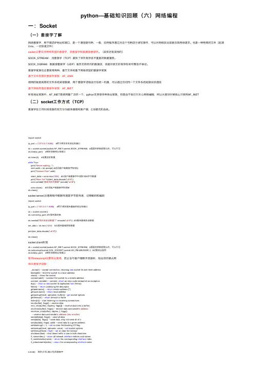 python---基础知识回顾（六）网络编程