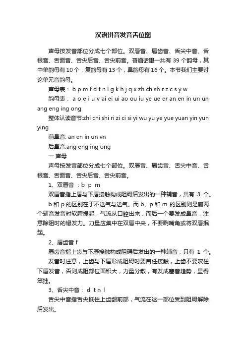 汉语拼音发音舌位图