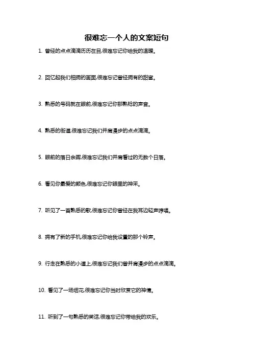 很难忘一个人的文案短句