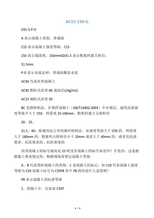 混凝土符号