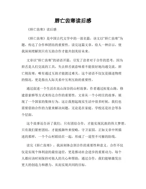 唇亡齿寒读后感