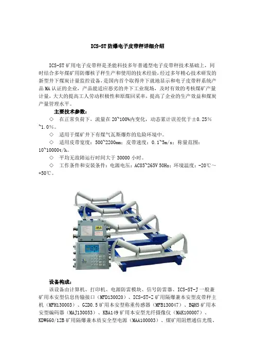 ICS-ST防爆电子皮带秤详细介绍