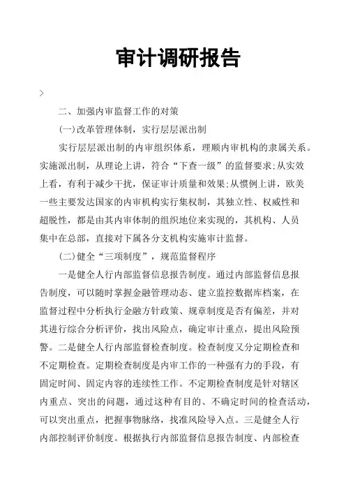 审计调研报告