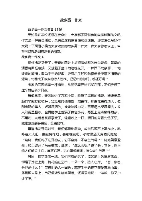 故乡高一作文集合15篇