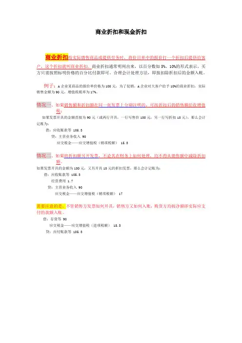 (推荐)商业折扣和现金折扣账务处理