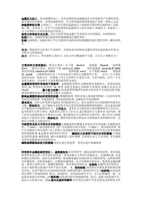 轧制理论知识点