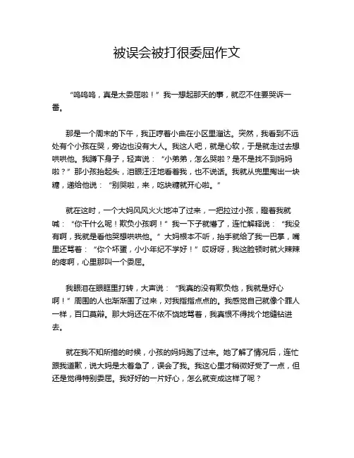被误会被打很委屈作文