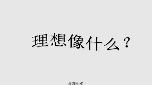 主题班会展开理想的翅膀PPT课件