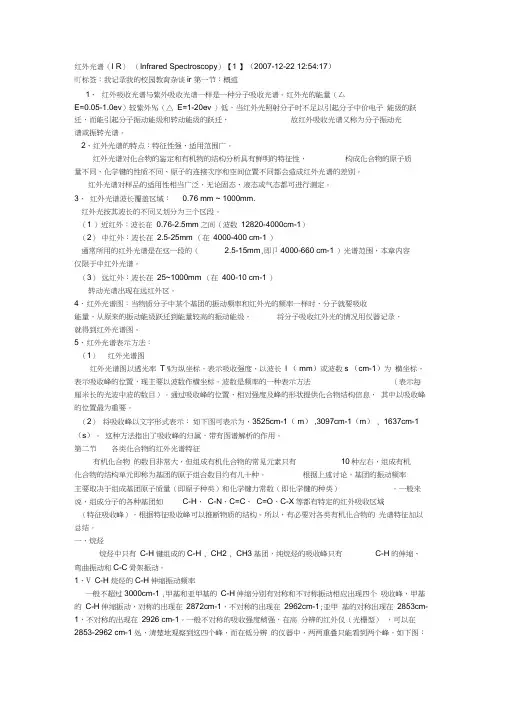 红外光谱必备知识