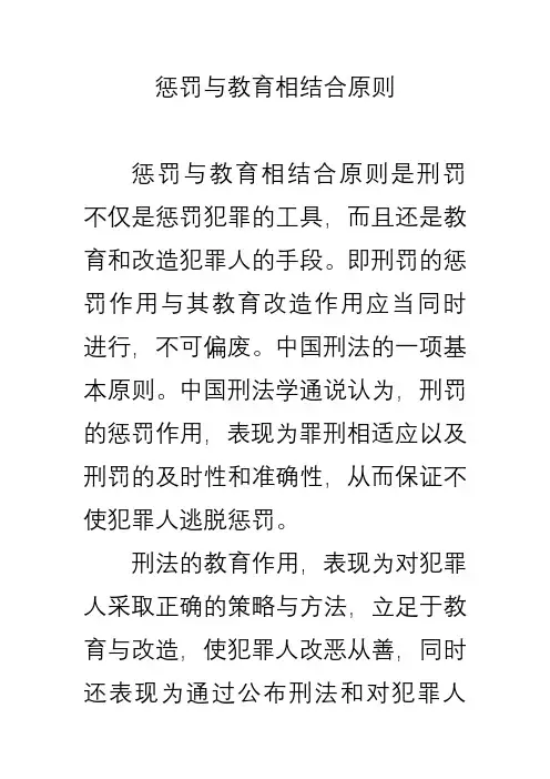 惩罚与教育相结合原则