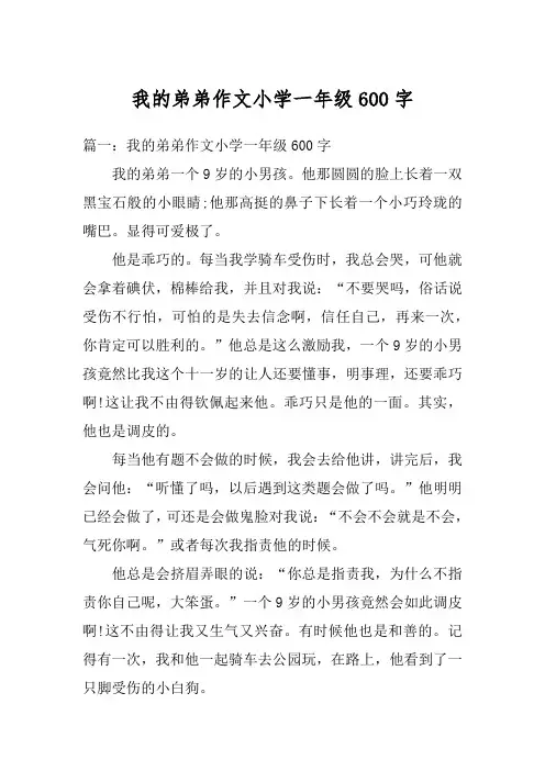 我的弟弟作文小学一年级600字