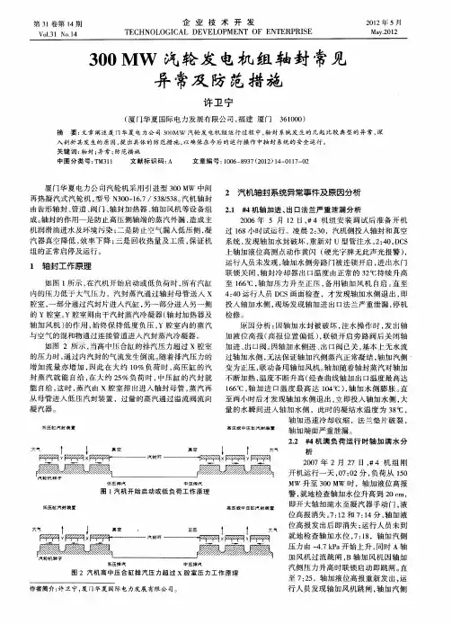 300MW汽轮发电机组轴封常见异常及防范措施