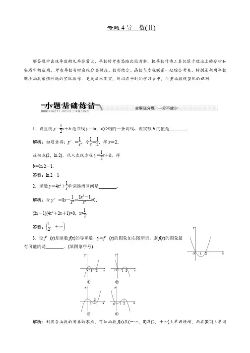 2013年高考数学二轮复习学案：专题4导__数_II_(江苏专用)