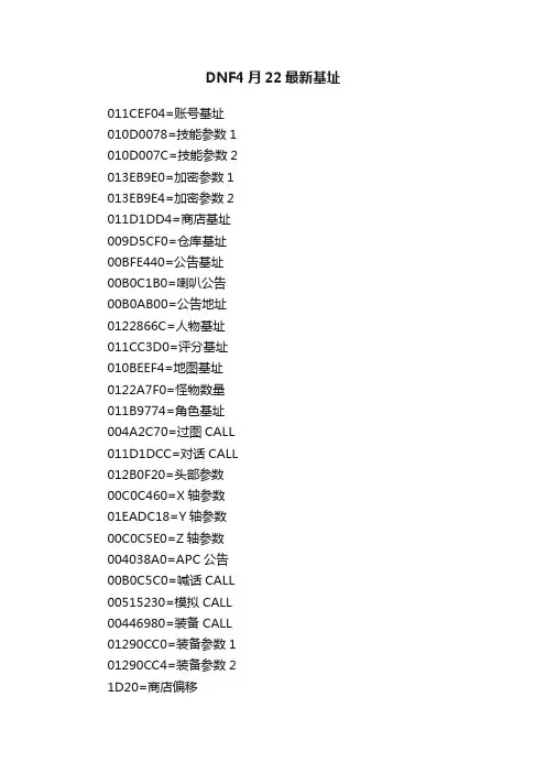 DNF4月22最新基址