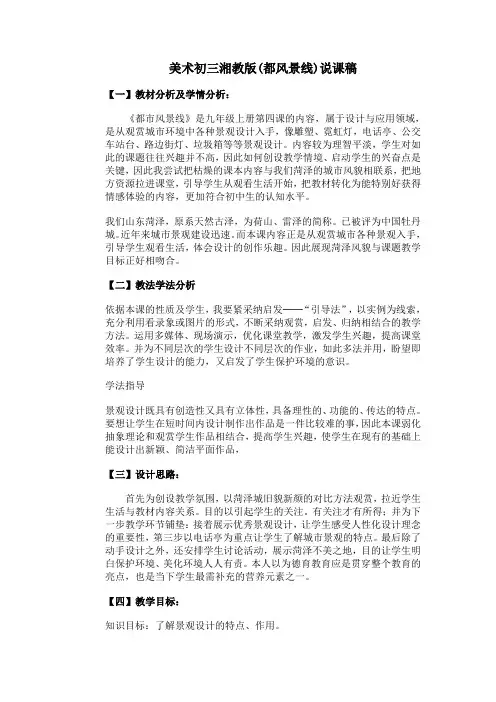 美术初三湘教版(都风景线)说课稿