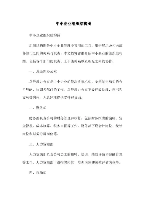 中小企业组织结构图