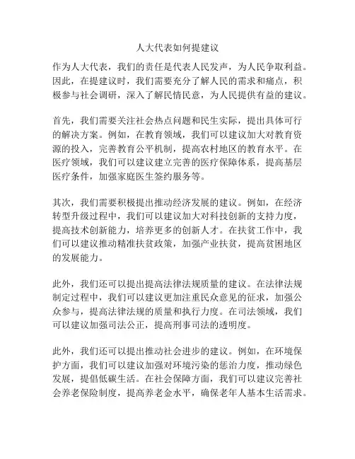 人大代表如何提建议