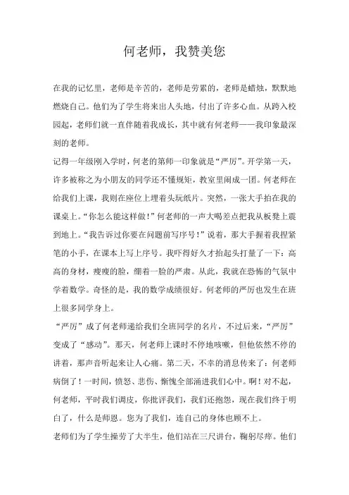 五年级写人何老师，我赞美您