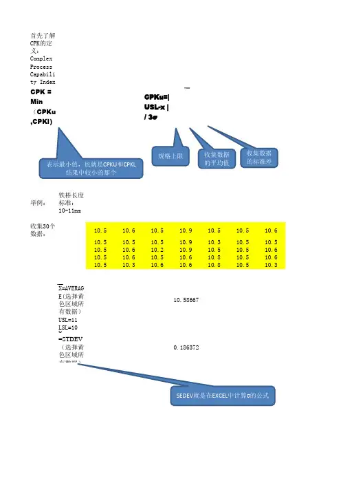 EXCEL计算CPK,CP,CA