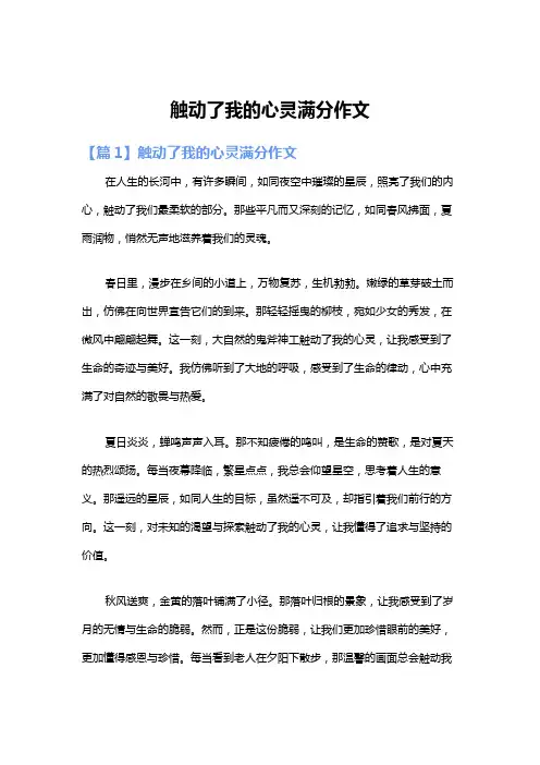 触动了我的心灵满分作文