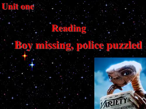 牛津译林版必修2Unit1 reading  Boy missing 公开课件