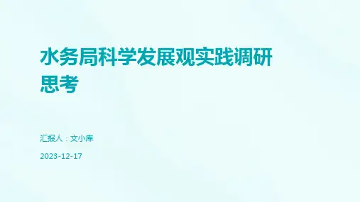 水务局科学发展观实践调研思考