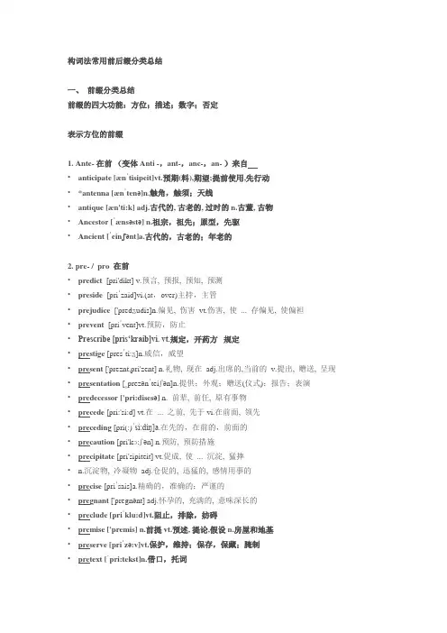 构词法常用前后缀分类总结