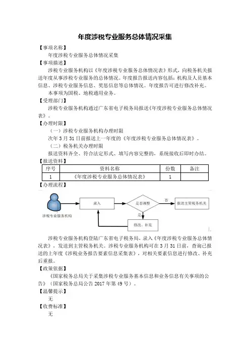 涉税专业服务总体情况采集