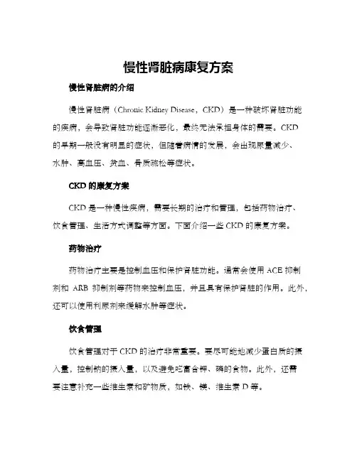 慢性肾脏病康复方案