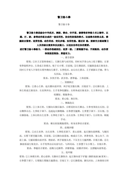 警卫格斗拳解说词
