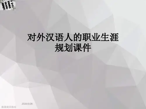 对外汉语人的职业生涯规划课件