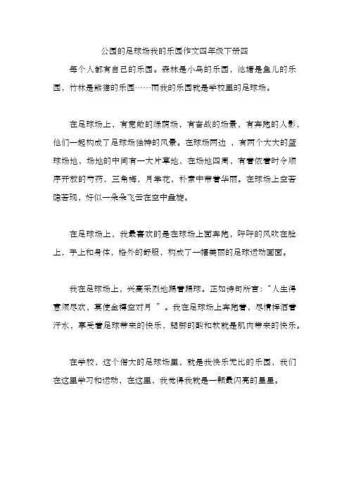 公园的足球场我的乐园作文四年级下册四百字