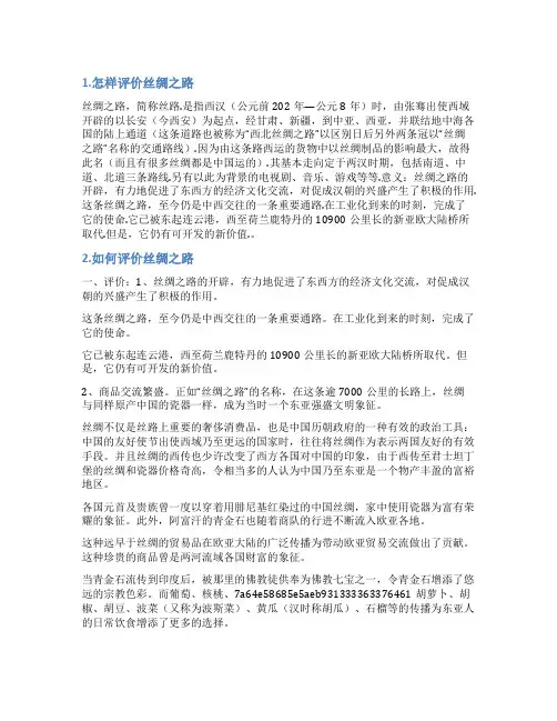 丝绸之路评语
