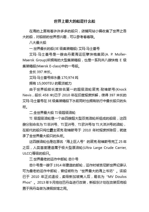 世界上最大的船是什么船