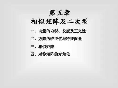 线性代数第五章相似矩阵及二次型