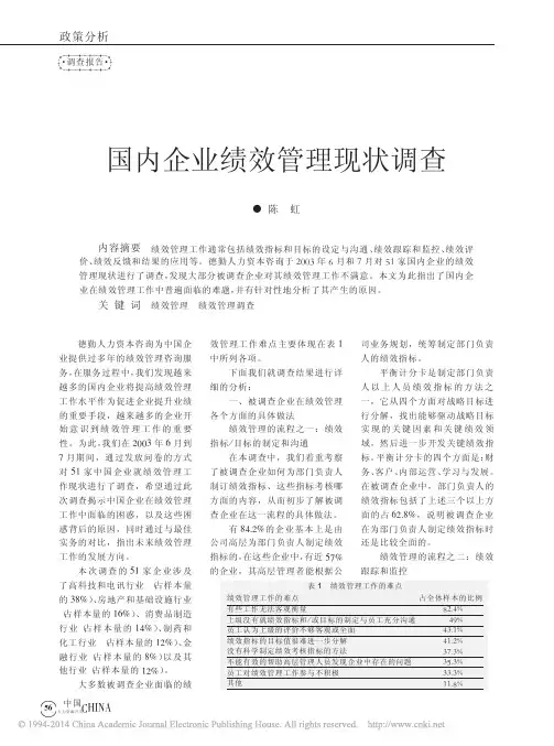 国内企业绩效管理现状调查_陈虹