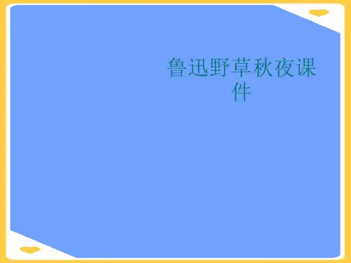 鲁迅野草秋夜.正式版PPT文档