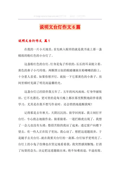 说明文台灯作文6篇