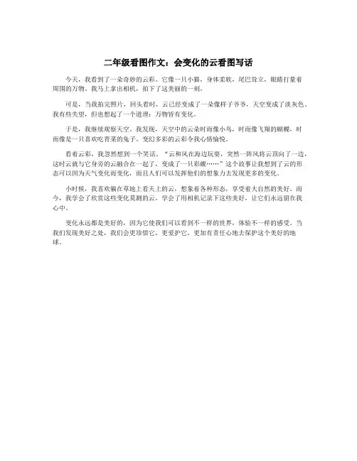二年级看图作文：会变化的云看图写话