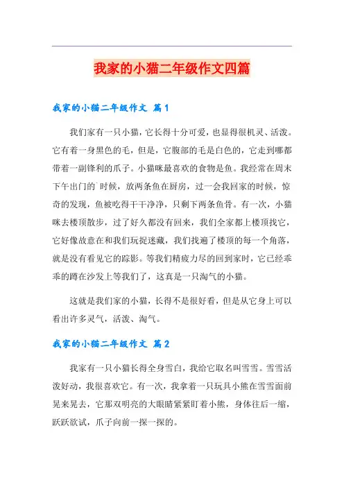 我家的小猫二年级作文四篇