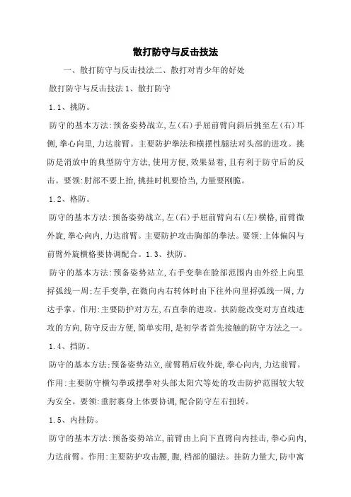 散打防守与反击技法