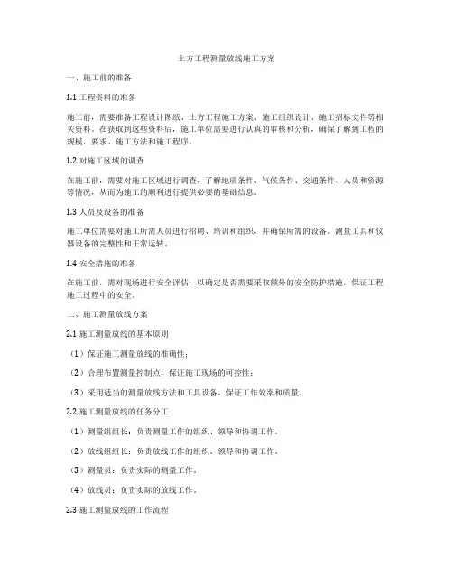 土方工程测量放线施工方案