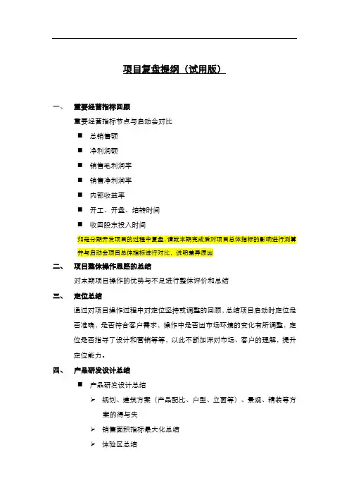 21项目复盘提纲
