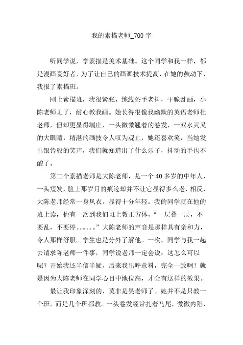 我的素描老师_700字
